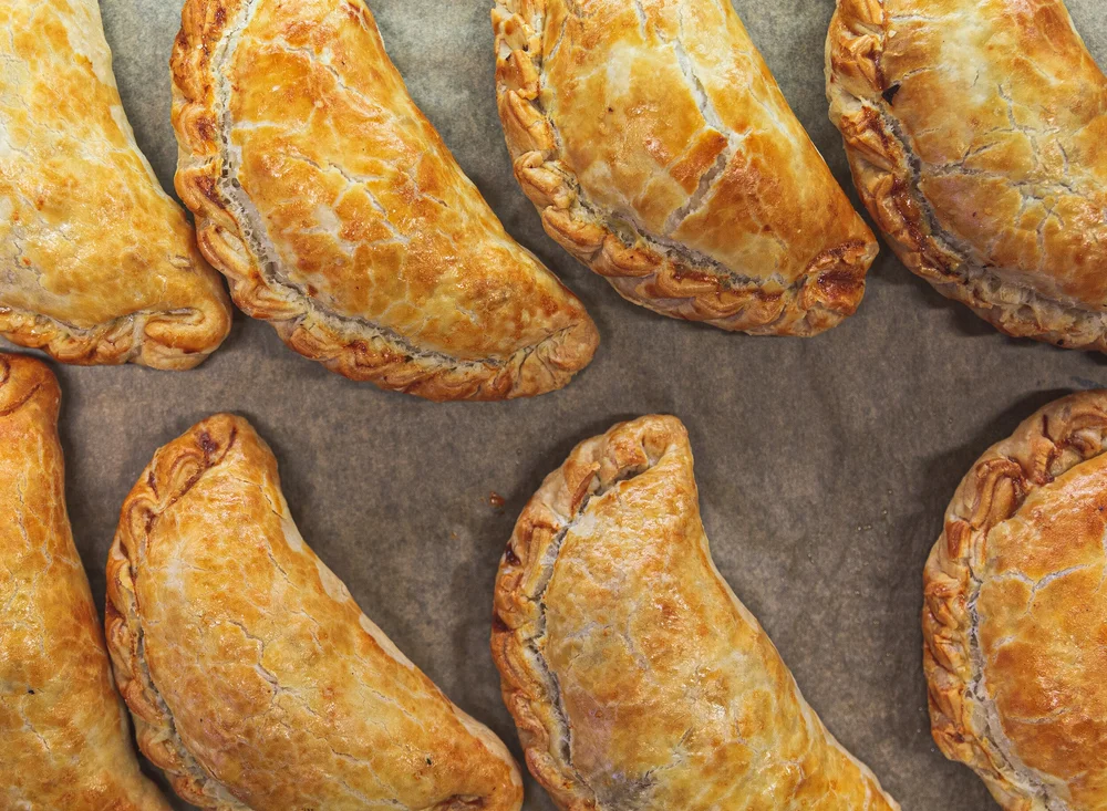 Golden baked pasties from Hanley Farm Shop